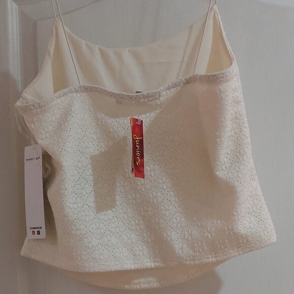 Madden Girl Junior White Lace Bustier Tank Top Sz XL - Picture 4 of 5